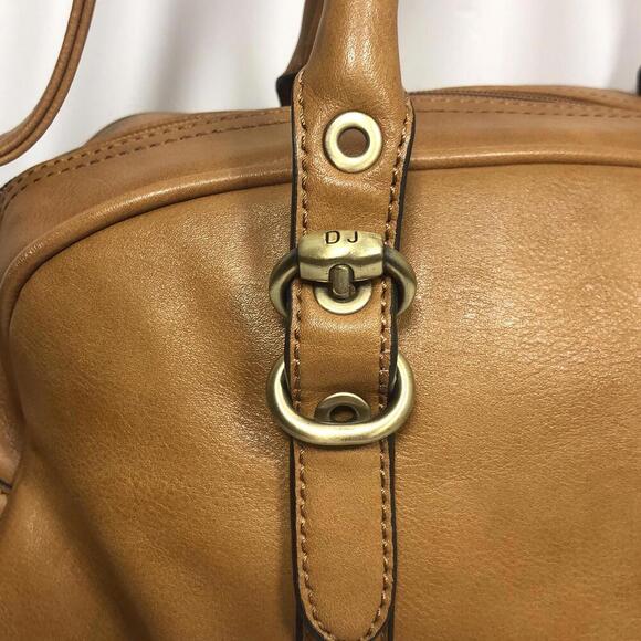 David Jones Shoulder Bag Handbag Purse Tan Faux Leather Shoulder & Double Straps - Picture 3 of 9